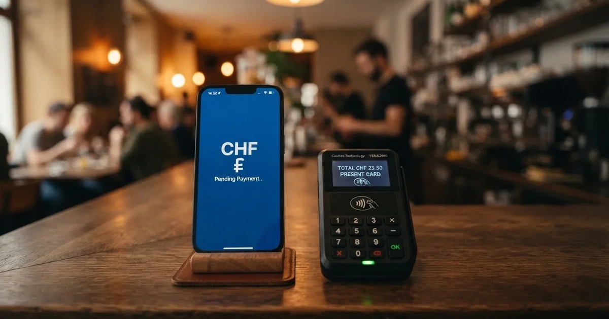 Kartenterminal und Smartphone mit einer ausstehenden Zahlungsbenachrichtigung — 40 franken bonus ohne einzahlung casino