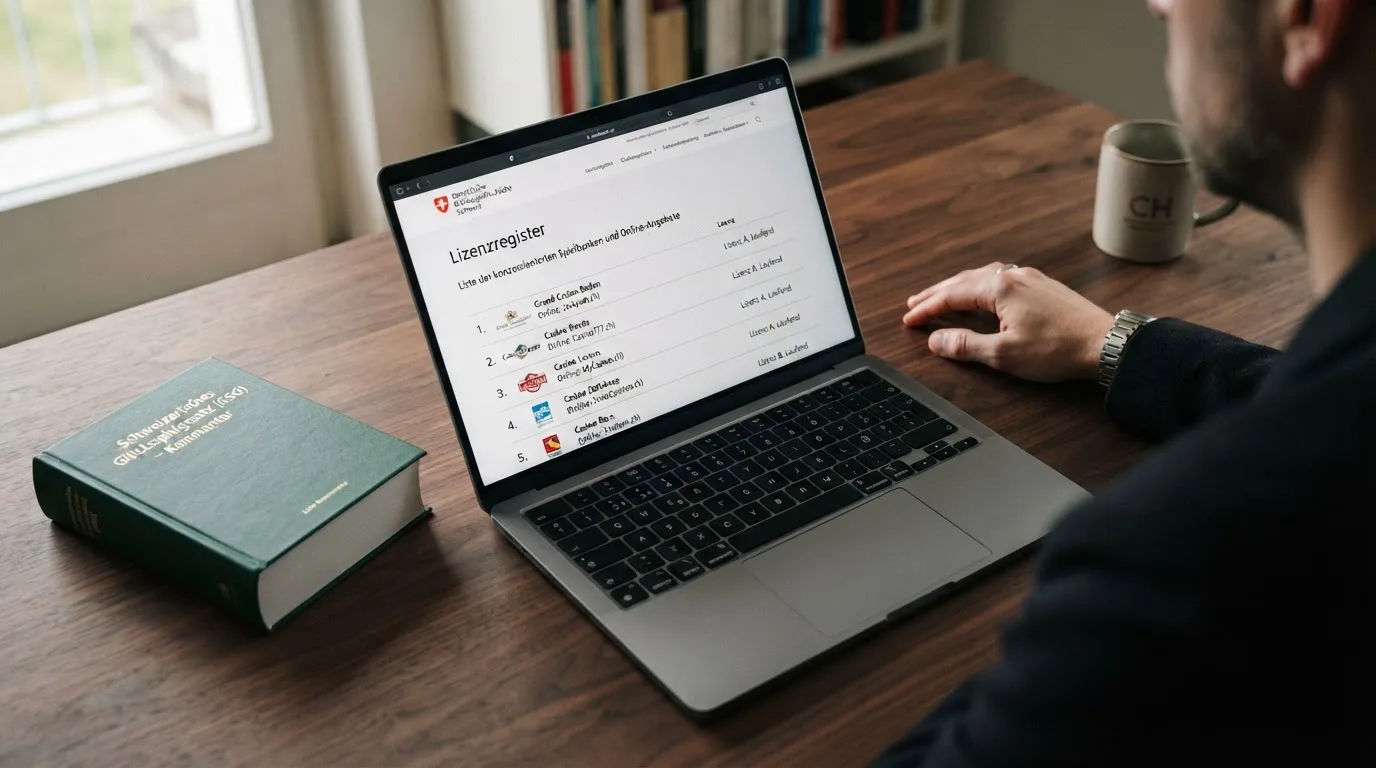 Amtliches Schreiben mit Stempel auf einem Schreibtisch neben einem Gesetzbuch — beste online casinos schweiz mit no deposit bonus