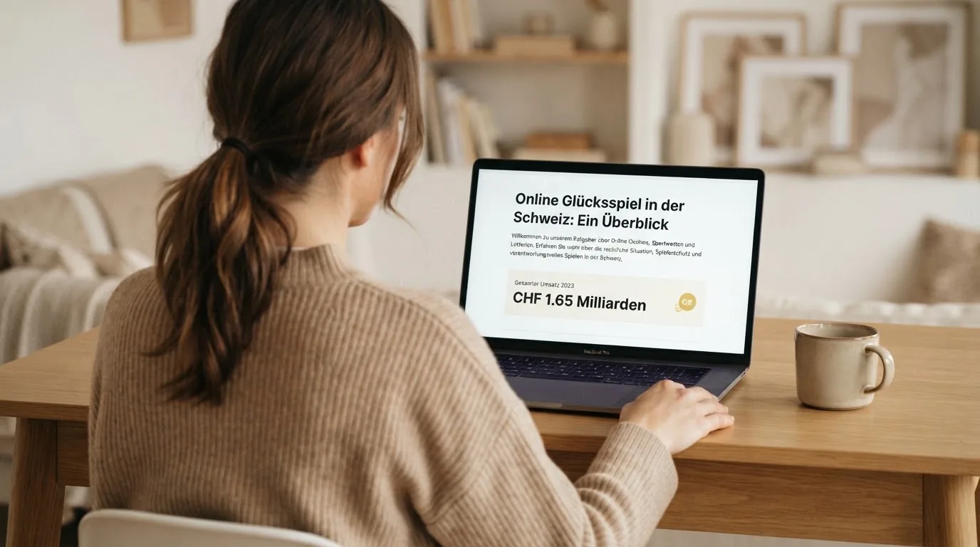 Person am Laptop liest eine Übersichtsseite zu Geldspielen im Internet — online casino bonus ohne einzahlung sofort